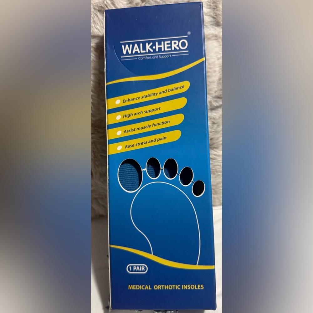 Blue Orthotic Insoles with High Arch Support